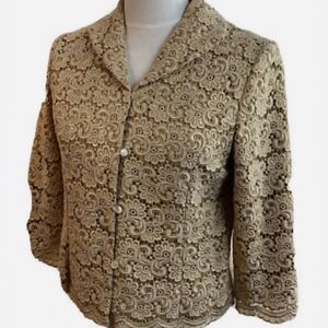 Talbots Beige Lace Blazer